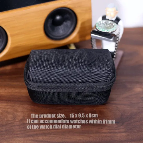 Miniatura 3 de Caja organizadora de reloj duro para hombres o mujeres, funda de viaje para 3 relojes, soporte portátil para relojes de pulsera y relojes
