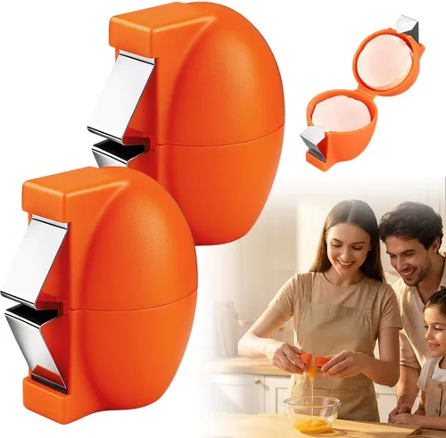 Miniatura 12 de Abridor de cáscara de huevo, herramienta de acero inoxidable, separador de huevos multifuncional para huevos crudos y duros, pelador de huevos
