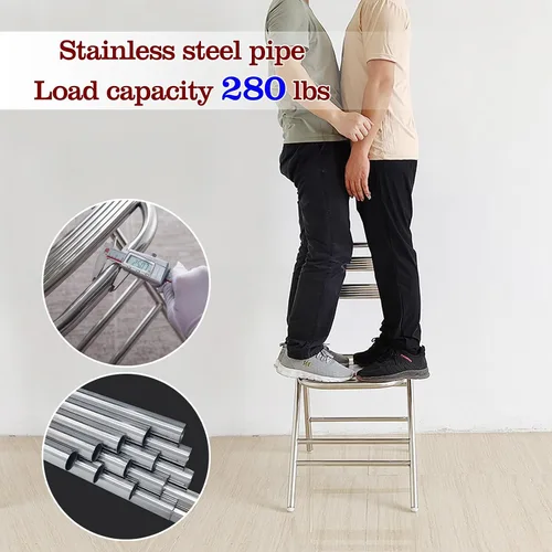 Miniatura 5 de 2 sillas plegables de acero inoxidable 304, sillas de césped plegables, sillas portátiles para adultos, ahorra espacio, para eventos, oficina, boda