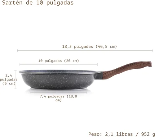 Miniatura 6 de SENSARTE Sartén Antiadherente para Freír, Sartén para Tortilla con Revestimiento de Granito Suizo, Sartén de Chef de Piedra Saludable para Cocinar