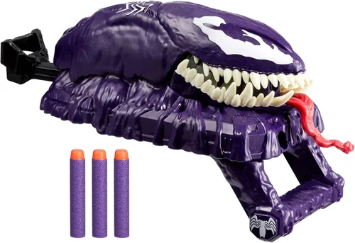 Marvel Spider-Man VenomVersus Marvel's Venom Strike Blaster, juguete NERF Spider-Man, juguetes de superhéroes para niños a partir de 5 años