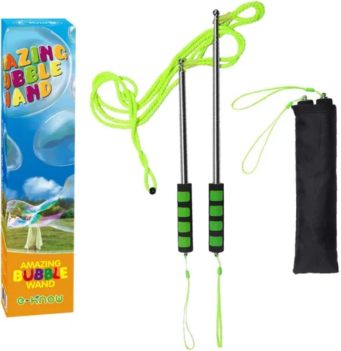 Miniatura 5 de Varita de burbujas, varita gigante de burbujas de acero inoxidable, juguete para exteriores para niños, diseño telescópico, juguetes de burbujas