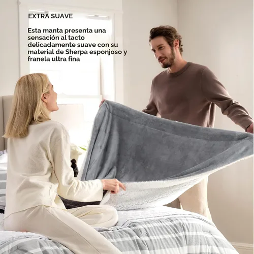 Miniatura 4 de Bedsure GentleSoft - Manta de forro polar Sherpa para sofá, manta de Navidad gruesa y cálida para invierno, manta de felpa suave y esponjosa como