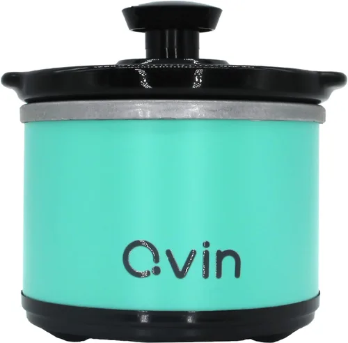 Miniatura 13 de Mini calentador de olla de cocción lenta de 0.65 cuartos de galón (20 onzas) con 10 forros seguros para alimentos, juego de ollas de fondue, olla