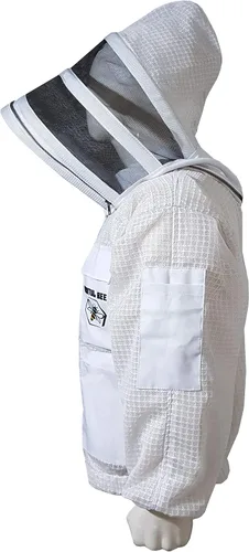 Miniatura 6 de Brutul Bee - Chaqueta ventilada de apicultura de 3 capas de protección completa para apicultores, chaqueta ultraligera con velo de esgrima