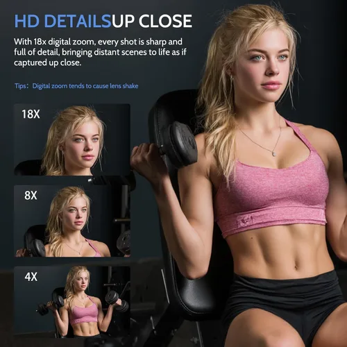Miniatura 4 de Cámara digital 5K, cámara de doble pantalla con zoom digital de 18X, cámara compacta de vlogging para adolescentes, paquete de regalo