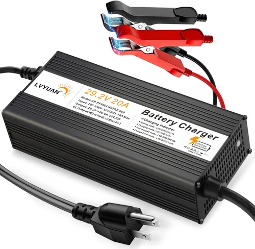 Miniatura 10 de LVYUAN Cargador de batería LiFePO4 de 14.6V 20A, cargador de batería inteligente automático y mantenimiento de desulfatador con chip inteligente