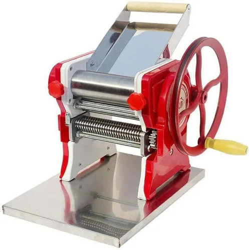 Máquina manual de fideos, fabricante de pasta comercial, máquina de laminación de masa, grosor ajustable de 0.020-0.197 in, máquina de rodillo de
