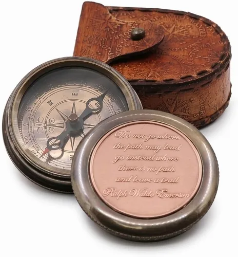 Compass Gift for Mom/Dad, Vintage Pocket Compass Engraved with Go Confidently Customized Gifts for Women/Men, Baptism 2026 Communion Christian