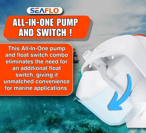Miniatura 3 de SEAFLO Serie 06 - Bomba de achique sumergible automática de 1100 GPH, 12 V, salida de 2,8 cm, ¡garantía de 4 años! Con interruptor de flotador