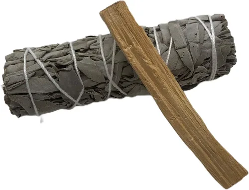 Miniatura 4 de 2 rascacielos de selenita natural de 4 pulgadas de alto, 1 palo de salvia blanca California de 4 pulgadas y 1 palo de Palo Santo de Perú – Salvia