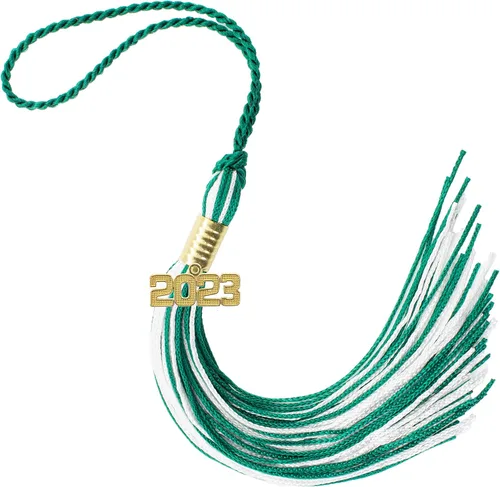 Miniatura 671 de Borla de graduación Aqua 2022, todos los colores escolares disponibles, fabricada en Estados Unidos