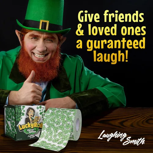 Miniatura 6 de Laughing Smith Papel higiénico novedoso – Lucky Roll de papel higiénico de trébol de cuatro hojas, regalo divertido del día de San Patricio