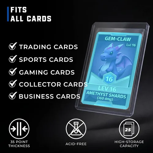Miniatura 7 de CARDGUARD Cargadores superiores regulares transparentes de 3 x 4 pulgadas para tarjetas con mangas, 25 unidades, protección premium duradera y sin