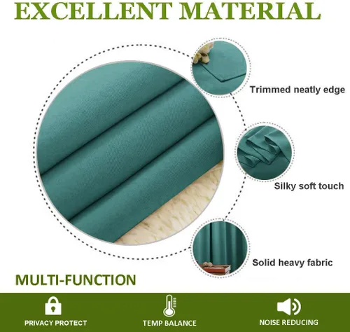 Miniatura 5 de KEMCO Paneles de cortinas opacas de poliéster satinado para oscurecer la habitación, con doble pellizco, color azul rey, 70 x 45 pulgadas