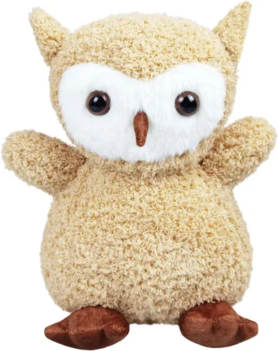 Juguete de peluche marrón claro con búho de peluche, suave juguete de peluche para niños y niñas, regalos para niños o novia, 8.5 pulgadas