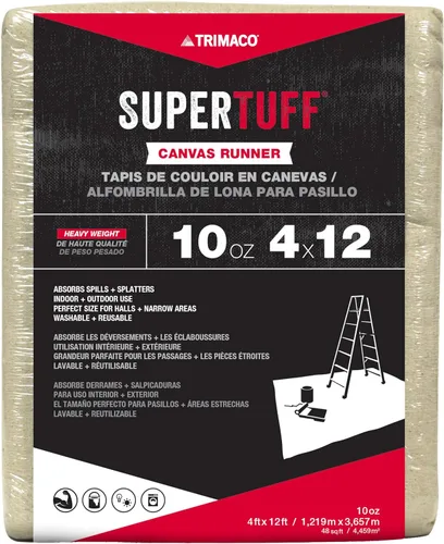 Miniatura 11 de Trimaco SuperTuff - Paño de lona pesada de 10 onzas de grosor, 4 pies x 5 pies