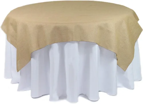 Miniatura 5 de Your Chair Covers - Mantel redondo de yute rústico de yute natural de 72 pulgadas para bodas, fiestas, cocina, hogar, comedor