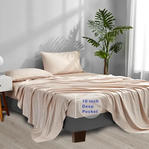 Miniatura 7 de ACCURATEX Sábanas Refrescantes Tamaño Queen - Viscosa Hecha de Bambú, Juego de Sábanas Frescas y Sedosas de Lujo para Cama Tamaño Queen, Sábanas