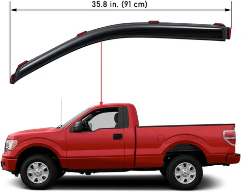 Miniatura 3 de Lightronic WV192741 - Viseras de ventana de automóvil en canal, color humo oscuro, juego de 2 piezas, se adapta a Ford F-150 SuperCab/SuperCrew