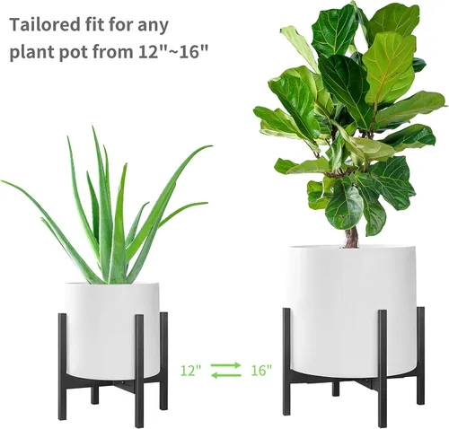 Miniatura 6 de FaithLand Soporte para plantas, tamaño ajustable para macetas grandes de 12, 13, 14, 15 y 16 pulgadas, soporte para macetas de metal, soporte