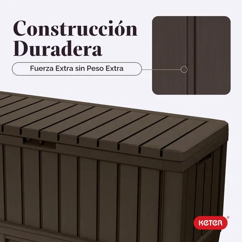 Miniatura 7 de Keter Kentwood - Caja de resina de 92 galones, organización y almacenamiento para muebles de patio, cojines de exterior, almohadas, herramientas