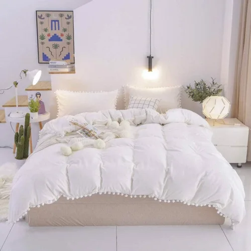 Miniatura 35 de Edredón hippie puro con borlas para dormitorio, manta bohemia con flecos indios, funda de edredón de algodón para mujer con fundas de almohada