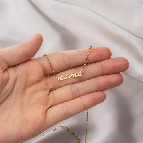 Miniatura 2 de Suavell Mama Necklace - Gold Dipped Momma Necklace for Women - Expecting Mom Gift - For New Mom or Mother to Be - Mama Gifts for Expecting Mothers