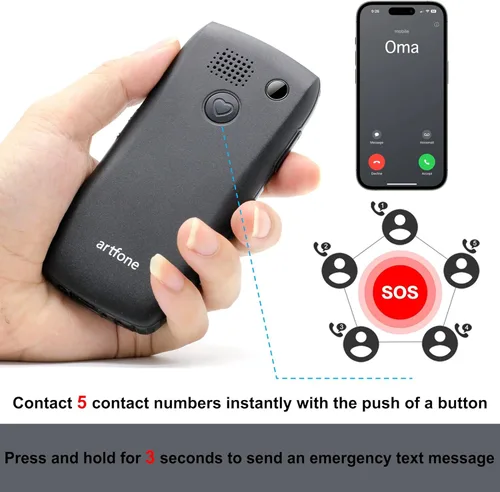 Miniatura 4 de artfone C1+ 4G - Teléfono celular con botón grande Volte desbloqueado para personas mayores, teléfono móvil básico para el botón SOS de personas