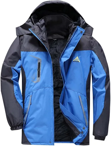 Miniatura 10 de Chaqueta de esquí impermeable para hombre, abrigo de nieve de forro polar, resistente al viento, con capucha, rompevientos, montaña, ropa