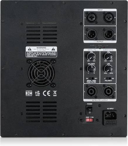 Miniatura 7 de Sound Town Paquete de 2 subwoofers PA alimentados de 15 pulgadas con salidas de altavoz, 1600 W, LPF, madera contrachapada de abedul, negro