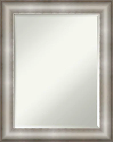 Miniatura 9 de Amanti Art Espejo de baño plateado para sobre el fregadero, espejo de tocador cuadrado de plata imperial de 25 x 25 pulgadas, marco tradicional