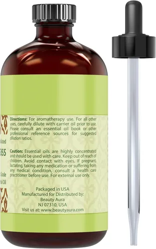 Miniatura 2 de Beauty Aura aceite esencial de citronela * 4 onzas Botella * 100% puro, sin diluir, aceites de grado terapéutico * Ideal para aromaterapia * Gran