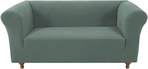 Miniatura 10 de Funda elástica Chesterfield para sofá, funda de tela jacquard para sofá biplaza de 2 cojines, protector de muebles antideslizante resistente a