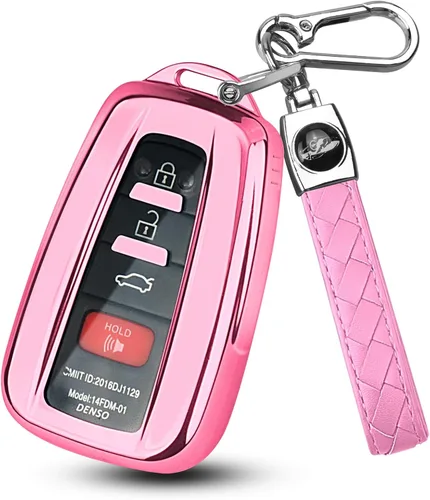 Miniatura 9 de MILD EAST - Funda para llavero de Toyota con llavero de cuero, estuche remoto envolvente de TPU premium compatible con Toyota Avalon Highlander