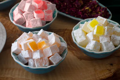 Miniatura 4 de Cerez Pazari Delicia turca con sabores de mezcla de rosa, naranja y limón, 8.1 onzas, caja de regalo gourmet de bocadillos de tamaño pequeño, sin