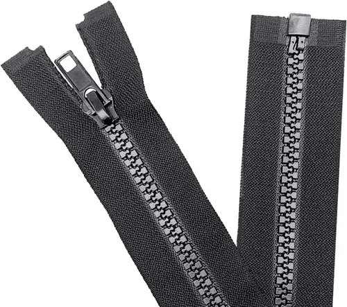 Sawoake 2 cremalleras separadoras #5 de 5 pulgadas para abrigos de costura, cremallera de plástico moldeado negro, herramientas de costura a granel
