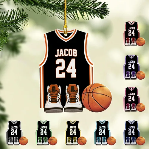 Miniatura 16 de Adorno Personalizado de Baloncesto 2025 - Adorno de Jugador de Baloncesto - Adornos de Árbol de Navidad de Baloncesto - Regalos de Jugador de Bkb 5