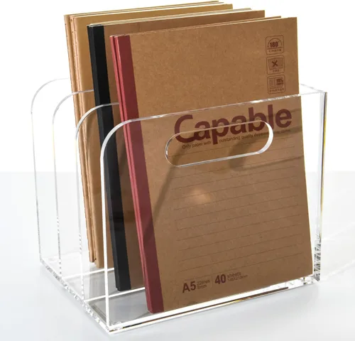 Miniatura 7 de Organizadores de acrílico transparente, 3 compartimentos verticales, organizador de carpetas acrílicas y organizador de archivos, contenedores