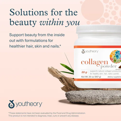 Miniatura 7 de Youtheory Colágeno en polvo - 0.71 oz de péptidos de colágeno hidrolizados - con vitamina C, biotina y aminoácidos - Apoya la salud