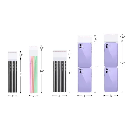 Miniatura 4 de Bolsas de celofán transparentes resellables transparentes de 1 mil pulgadas de largo adhesivas para panadería, galletas, dulces, joyas