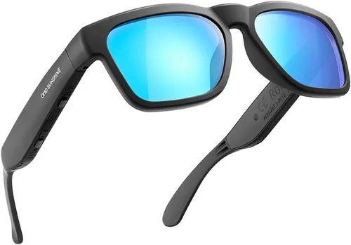 Miniatura 11 de OhO Smart Glasses, gafas de sol polarizadas con altavoz Bluetooth, protección UV atlética/al aire libre y control de voz, unisex (lente gris)