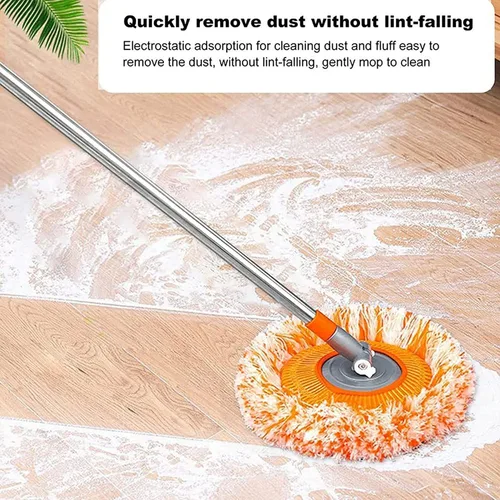 Miniatura 4 de Trapeador de limpieza ajustable giratorio de 360° – Nueva fregona extensible de limpieza de pared, trapeador giratorio de microfibra de mango largo