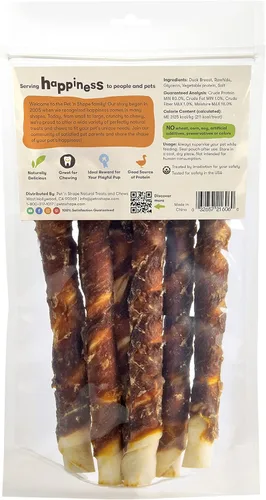 Miniatura 2 de Pet 'n Shape Duck 'n Hide Twist - Golosinas naturales envueltas en pato de cuero crudo para perros, grandes, 6