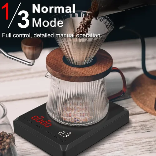 Miniatura 4 de Fuzion Mini báscula de café con temporizador, báscula de café expreso recargable de 4.4 lbs x 0.00 oz de precisión, temporizador de 3 modos