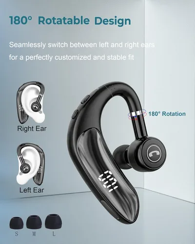 Miniatura 5 de Auriculares Bluetooth V5.4, auriculares inalámbricos para teléfono celular con pantalla LED, manos libres con micrófono para conducir, camionero