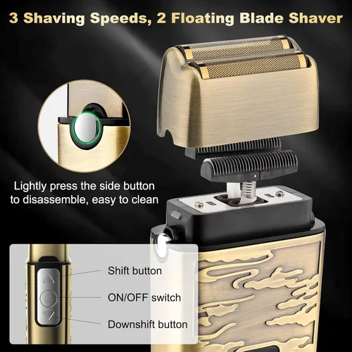 Miniatura 4 de Qreeyx Cortadora de pelo profesional inalámbrica para hombres – Cortadora de pelo Zero Gap T-Blade Trimmer Eléctrica de lámina y recortadora de pelo