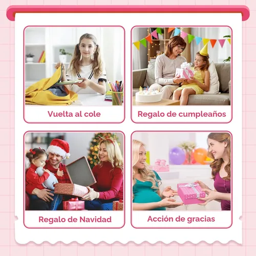 Miniatura 7 de Unicorn Toys Tableta de Escritura LCD para Niñas, Juguetes Coloridos para Niños Pequeños Tablero de Dibujo, Juguetes Educativos para Niños Rosa