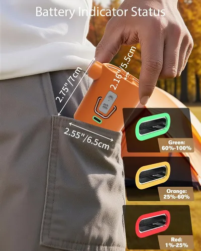 Miniatura 7 de Bomba de aire para inflables con batería recargable de 3600 mAh y luz de campamento, ultra rápida 400L/min y mini bomba de aire eléctrica, 6
