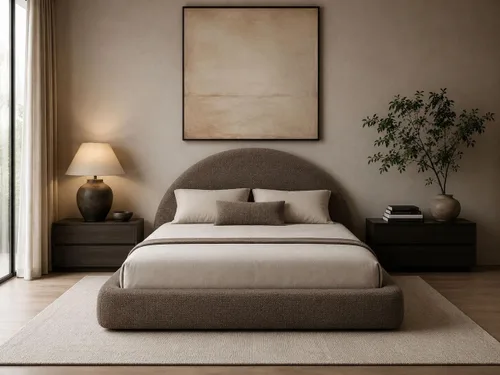 Miniatura 20 de Cama redonda – Funda lavable con cremallera – Espuma suave tapizada de lino – Modular minimalista moderno – Media luna – Se vende por separado